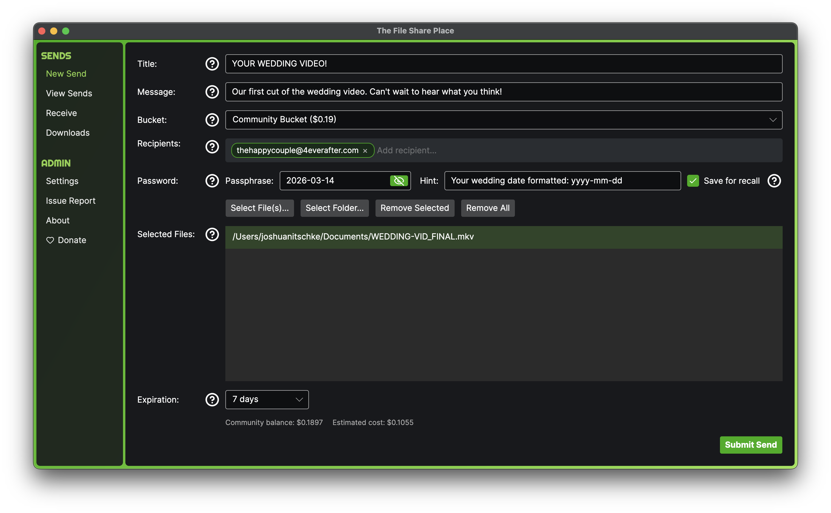 The File Share Place desktop app
